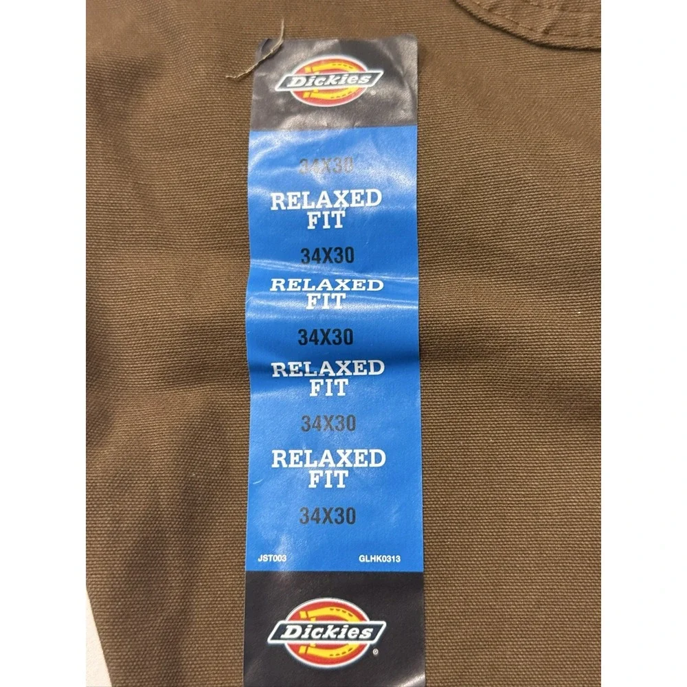 Dickies Carpenter Duck Jeans DU250RTB Mens 34x30 Rinsed Timber Brown Relaxed